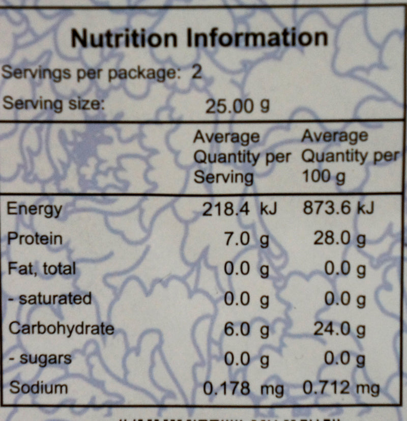 Horse Brand Dried Laver Seaweed 50g Nutritional Information & Ingredients