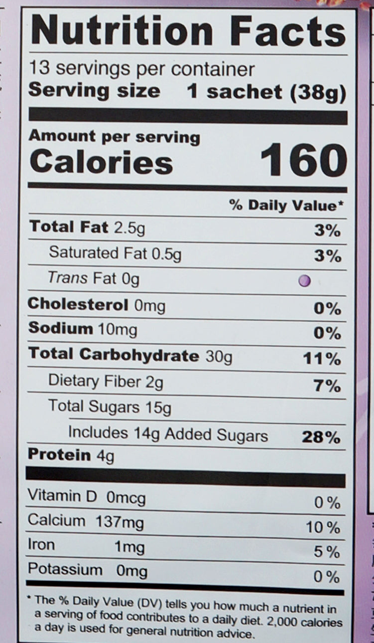 Greenmax Yam & Mixed Cereal 494g Nutritional Information & Ingredients