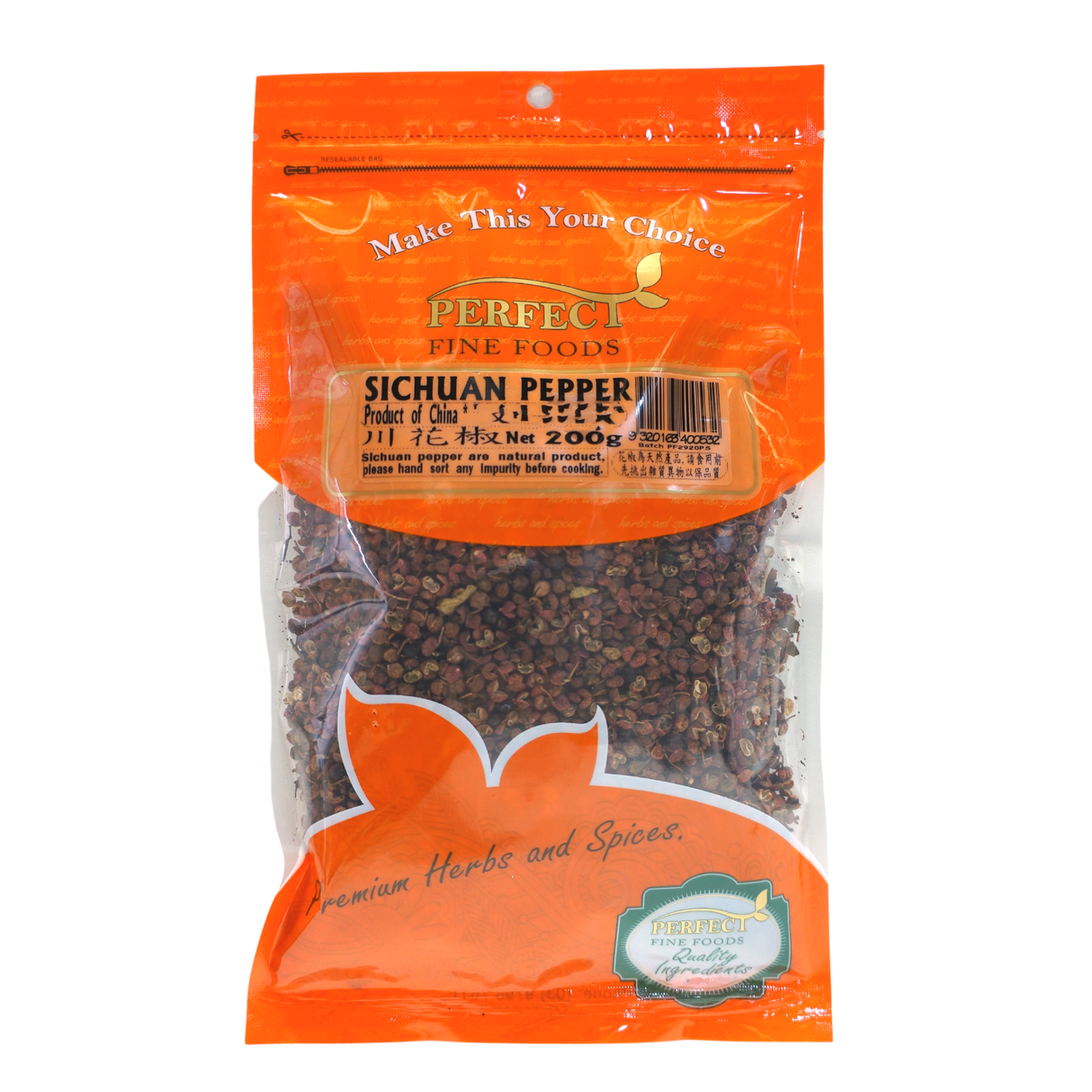 Perfect Fine Foods Sichuan Pepper Corn 200g Front