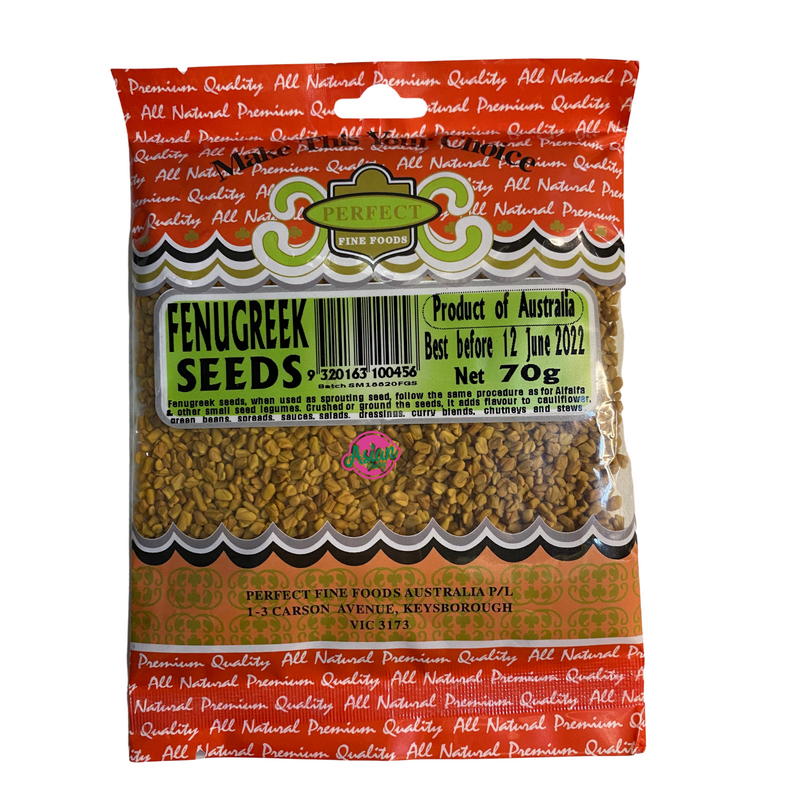 Perfect Fine Foods Fenugreek Seeds 70g Front