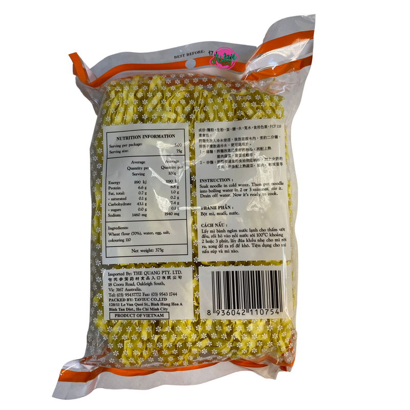 Horse Brand Dried Noodles Wide 375g Back
