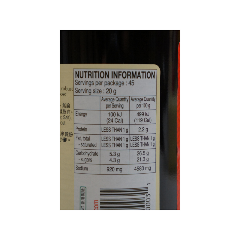 Lee Kum Kee Panda Oyster Sauce 907g Nutritional Information & Ingredients