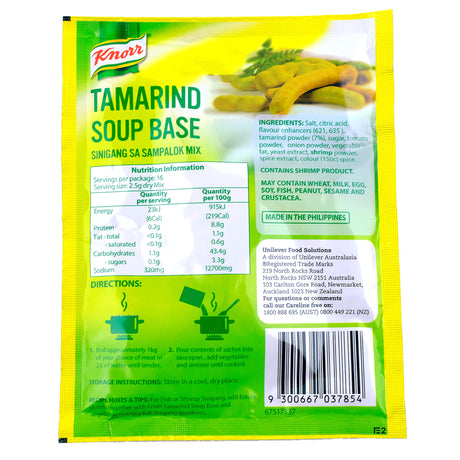 Knorr Tamarind Soup Base 40g Back