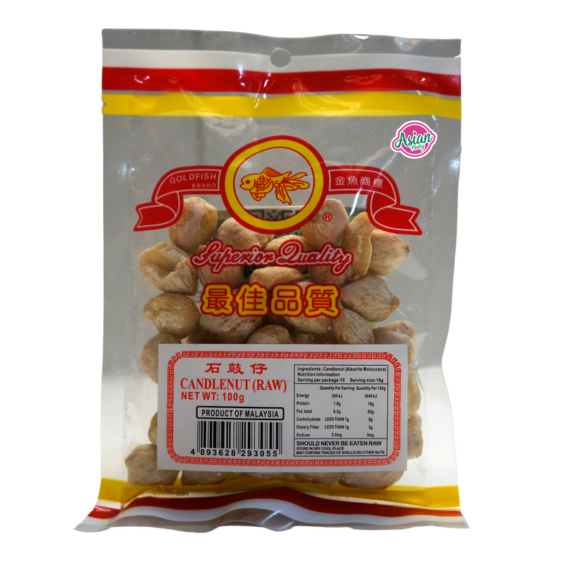 Goldfish Brand Candle Nut (RAW) 100g Front