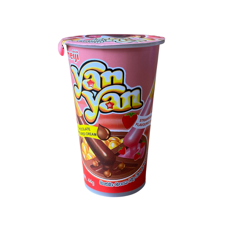 Meiji Yan Yan Chocolate & Strawberry Dip 44g Front