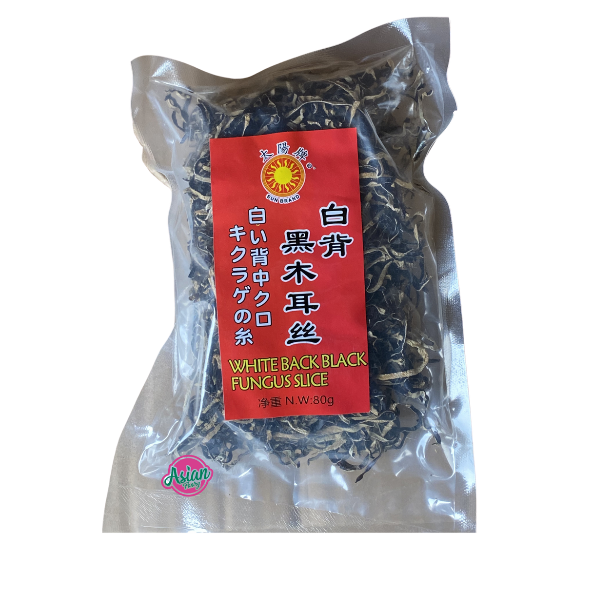 Sun Brand White Back Black Fungus Sliced 80g Front