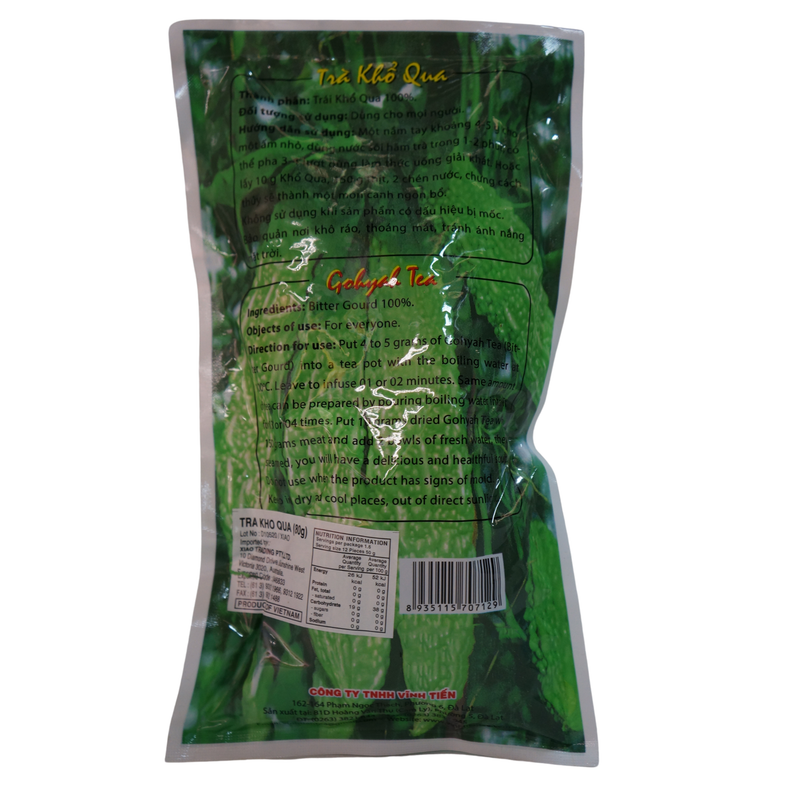 Vinh Tien Gohyah Tea (Bitter Gourd) 80g Back