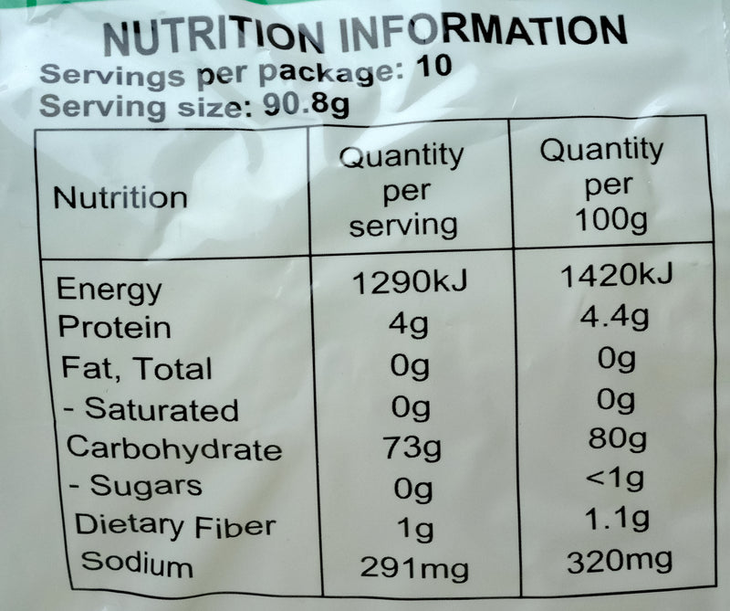 Bamboo Tree Fresh Rice Vermicelli 908g Nutritional Information & Ingredients
