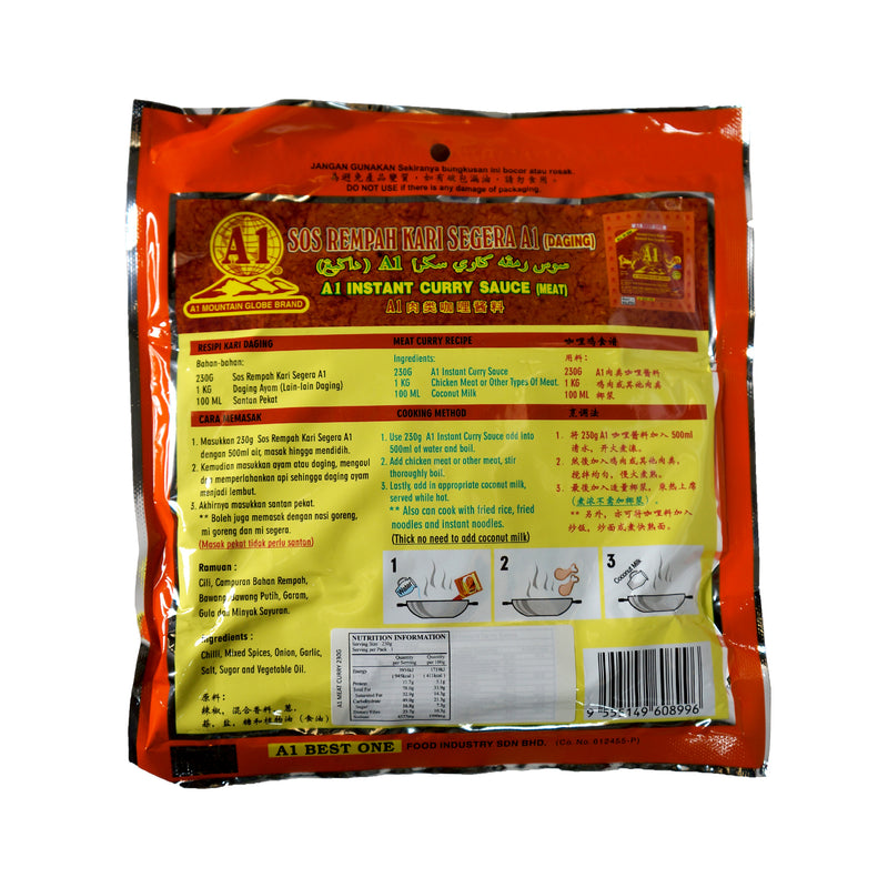 A1 Instant Meat Curry Sauce 230g Back