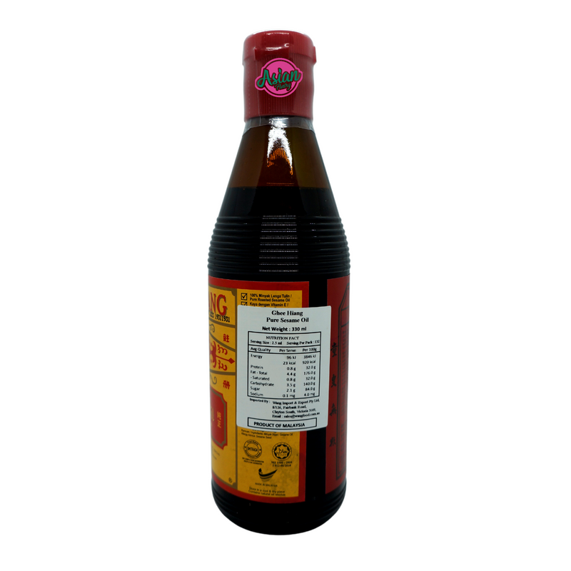 Ghee Hiang Pure Sesame Oil 330ml Back