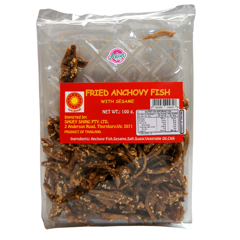 Sun Brand Fried Anchovy Fish with SESAME 100g Front