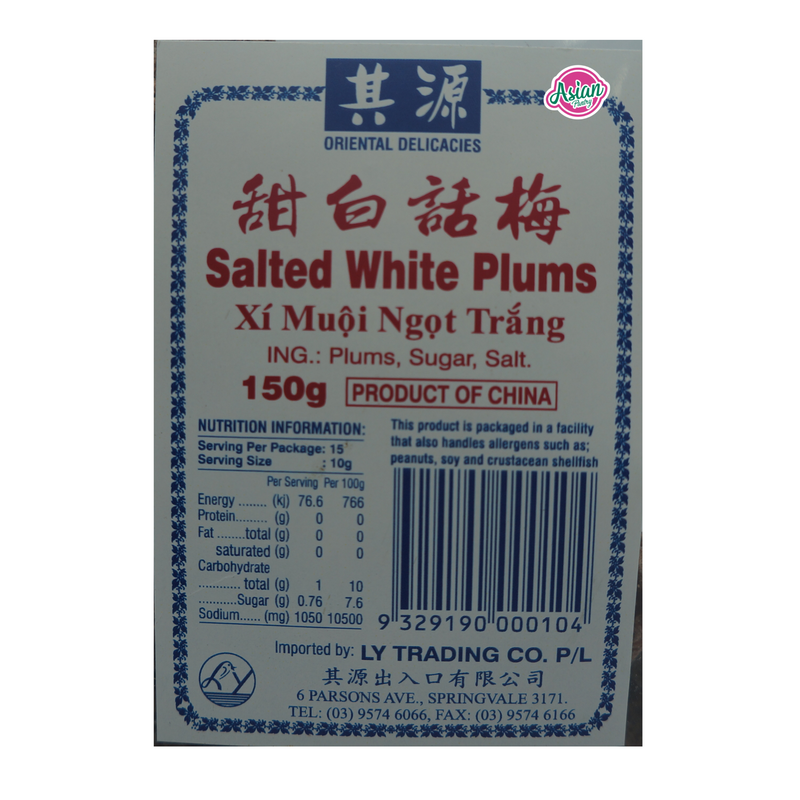 Oriental Delicacies Salted White Plums 150g Back