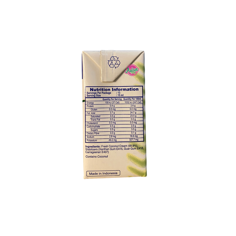 Kara Coconut Cream 200ml Nutritional Information & Ingredients
