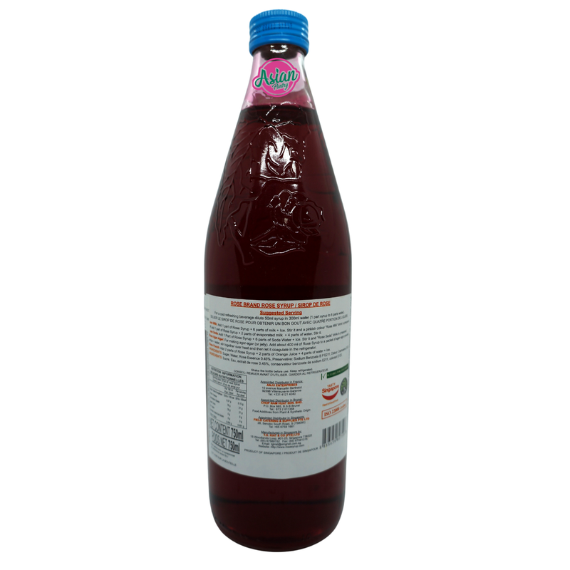 TG Kiat Delicious Rose Syrup 750ml Back