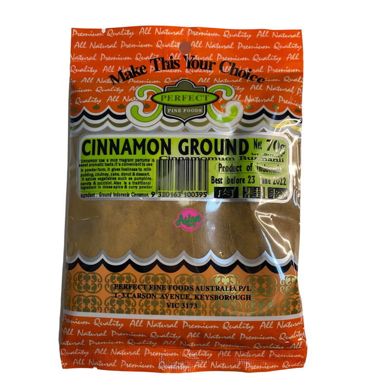 Perfect Fine Foods Cinnamon Ground 70g Front