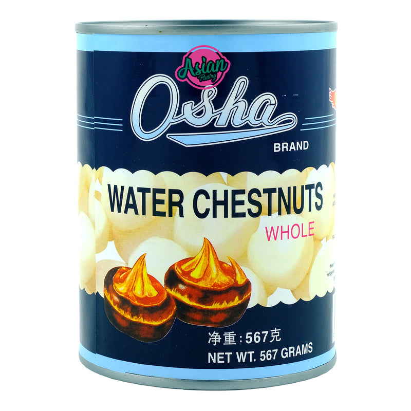 Osha Water Chestnuts Whole 567g Front