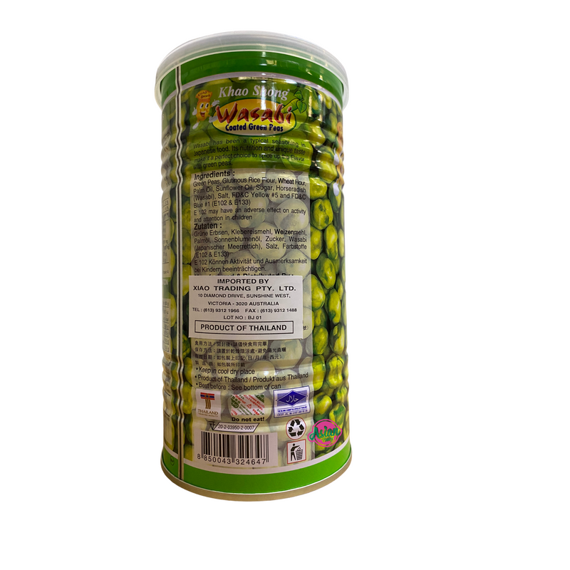 Khao Shong Coated Green Peas Wasabi Flavour 280g Nutritional Information & Ingredients