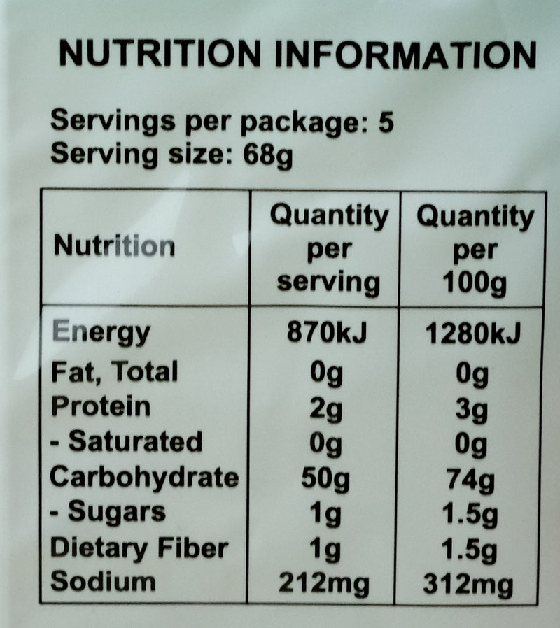 Bamboo Tree Fine Rice Vermicelli (Banh Hoi) 341g Nutritional Information & Ingredients