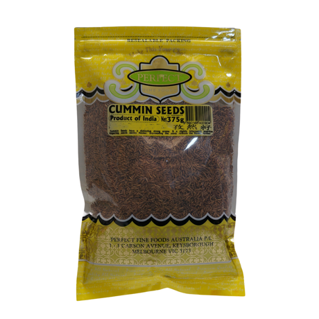 Perfect Fine Foods Cummin Seeds 375g Front