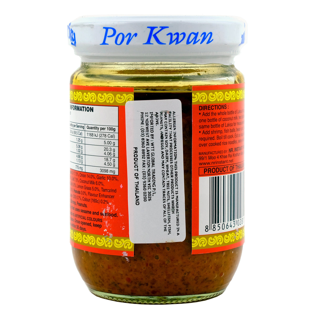 Porkwan Laksa Paste 200g Back