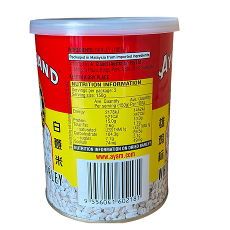 Ayam Brand White Pearl Barley 450g Back