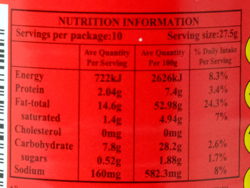Laoganma Hot Chilli Oil 275g Nutritional Information & Ingredients