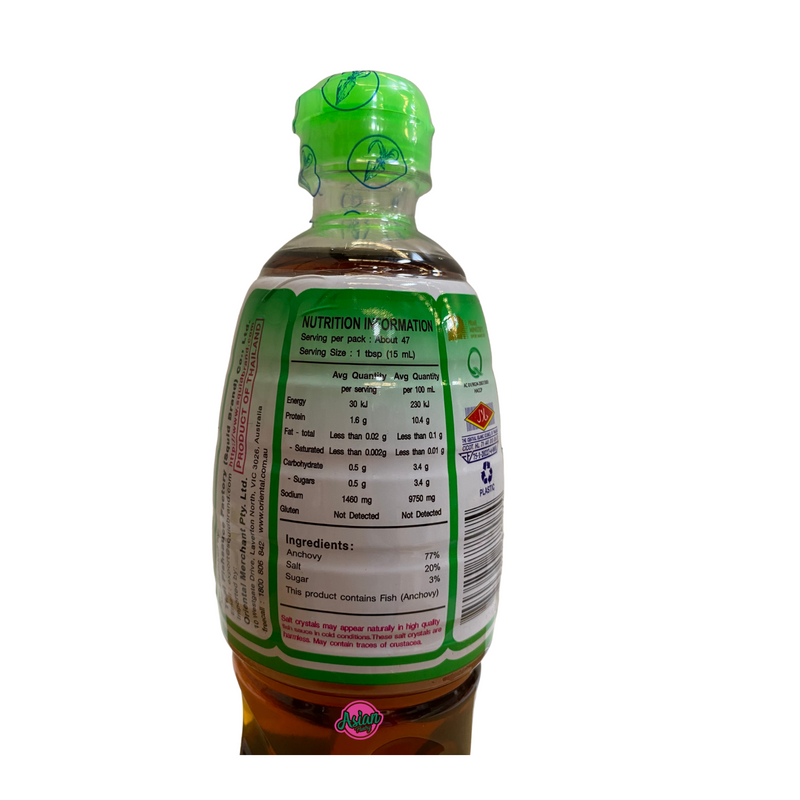 Squid Brand Fish Sauce PET Bottle 700ml Nutritional Information & Ingredients