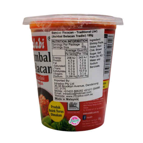 Adabi Sambal Belacan 180g Back