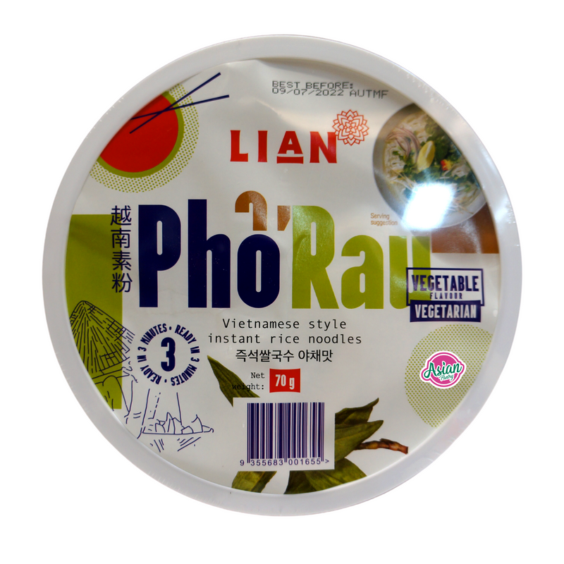 Lian Pho VEGETARIAN Instant Rice Noodle Bowl 70g Front