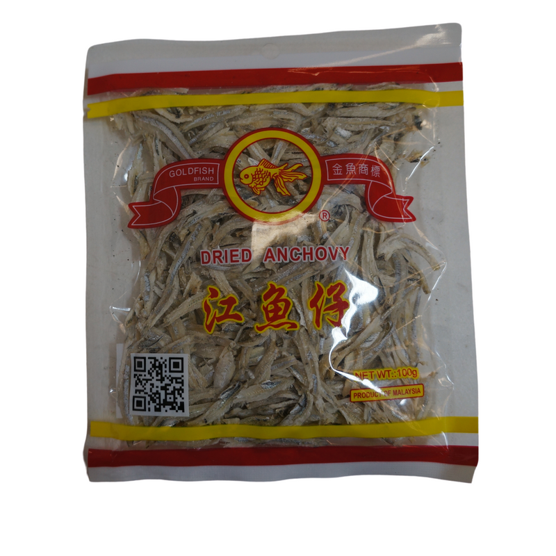 Goldfish Brand Dried Anchovy 100g Front