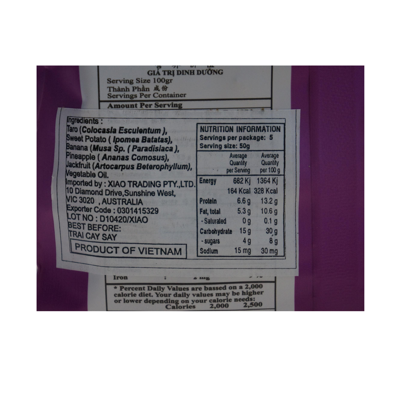 Fruit Food Mixed Fruit Chips 250g Nutritional Information & Ingredients