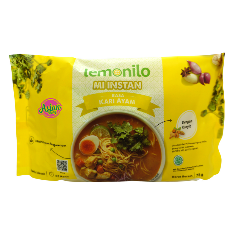 Lemonilo Chicken Curry Noodles with Turmeric 73g Front