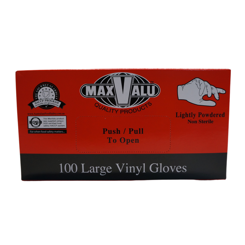 Maxvalu Vinyl Gloves Large (Powdered) 100pcs Front
