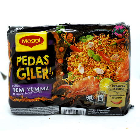 Maggi Pedas Giler Tom Yum Mi Goreng 5pk 380g Front