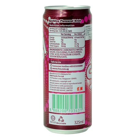F&N Sarsi Drink 325ml Back