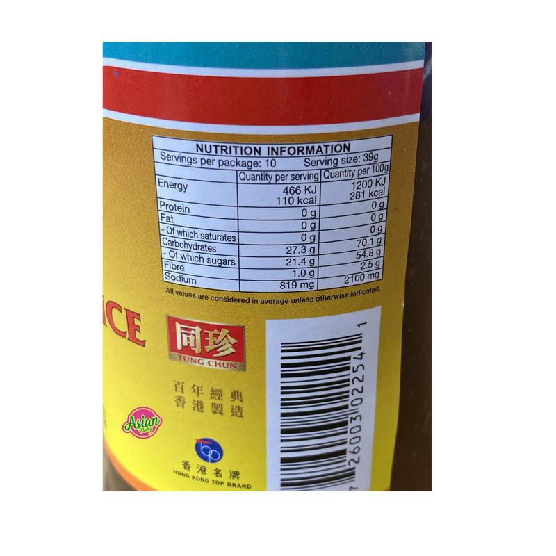 Tung Chun Lemon Sauce 400g Nutritional Information & Ingredients
