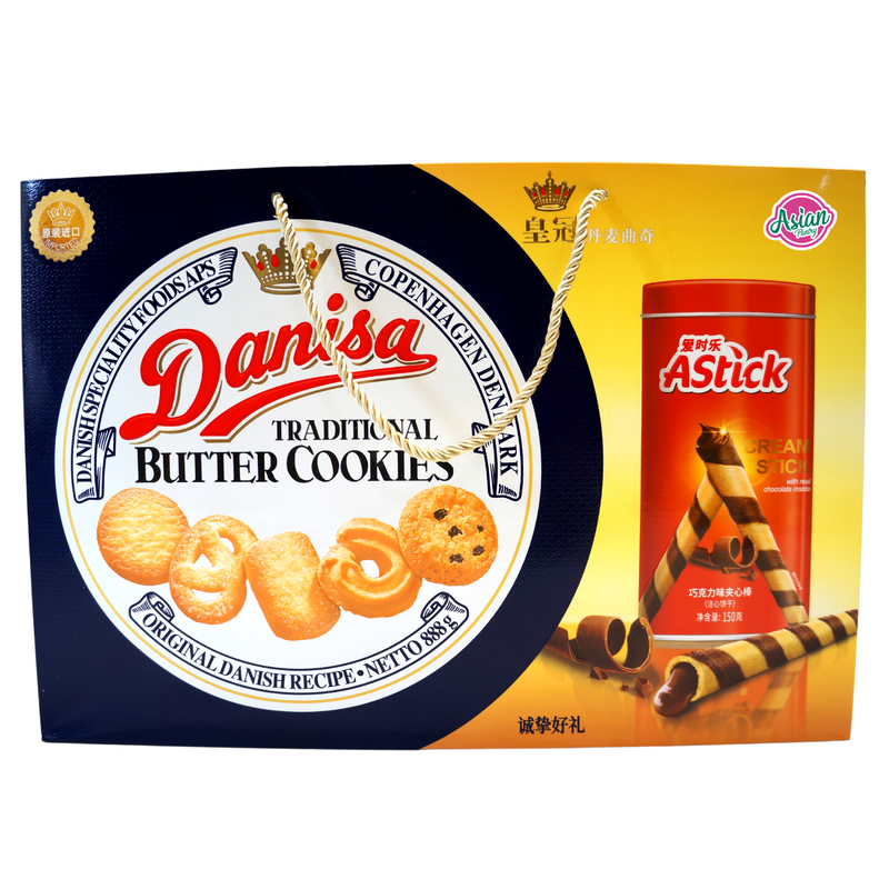 Danisa Butter Cookies & Chocolate Stick Gift Set 888g Front