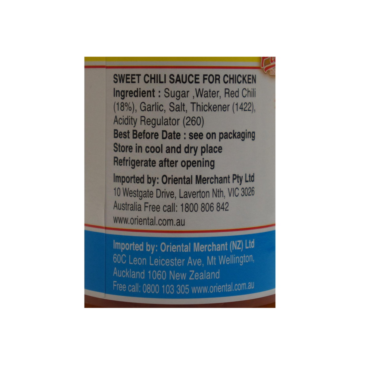 Pantai Sweet Chilli Sauce for Chicken 300ml Back