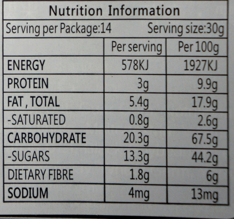 Greenmax Black Sesame Cereal 420g Nutritional Information & Ingredients