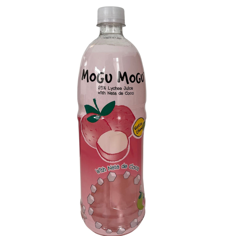 Mogu Mogu Lychee Juice with Nata De Coco 1L Front