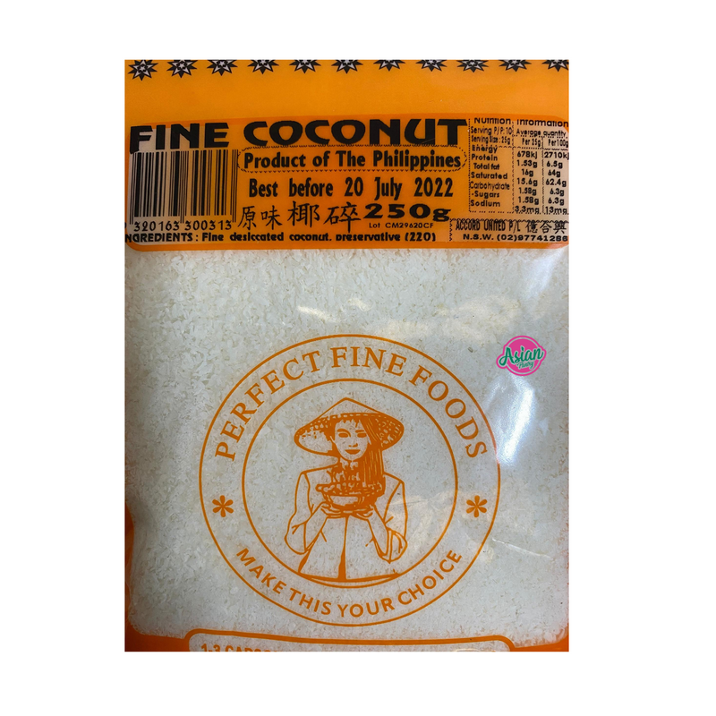 Perfect Fine Foods Fine Coconut 250g Back