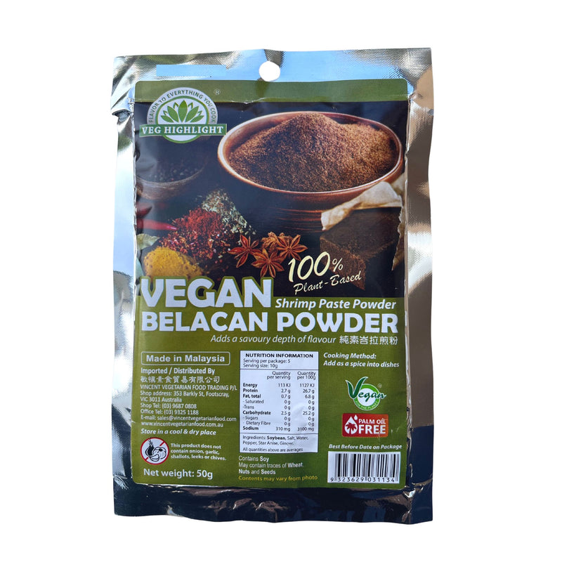 VVF Belacan Powder Vegan Shrimp Paste Powder 50g Front