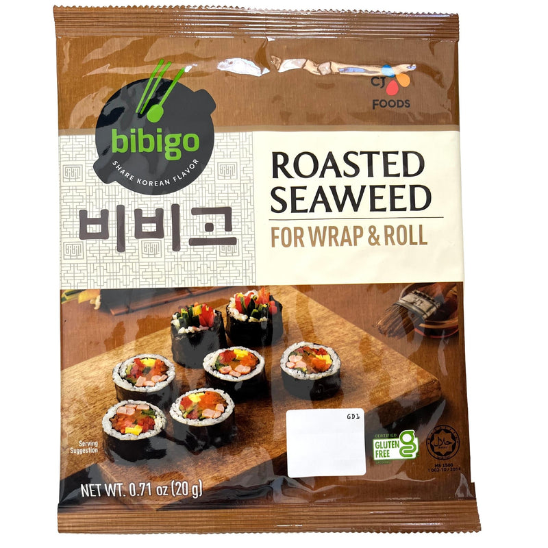 CJ Bibigo Roasted Seaweed for Sushi 20g Front