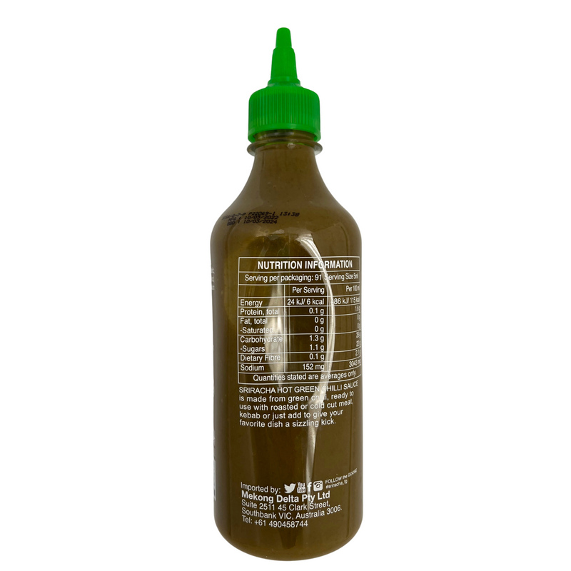 Flying Goose Sriracha Hot Green Chilli Sauce 455ml Nutritional Information & Ingredients