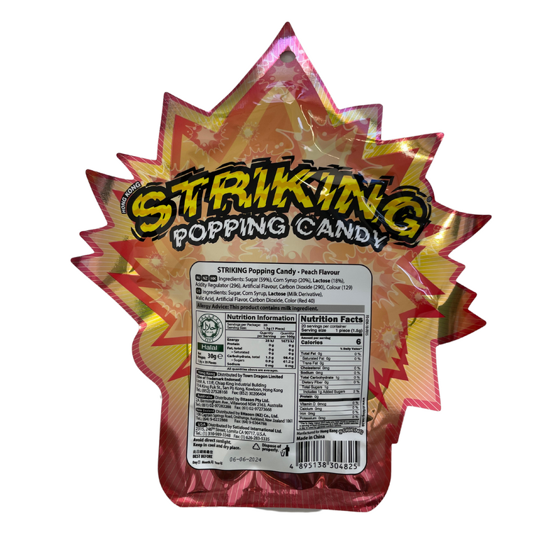 Striking Popping Candy Peach (20 pouches) 30g Back