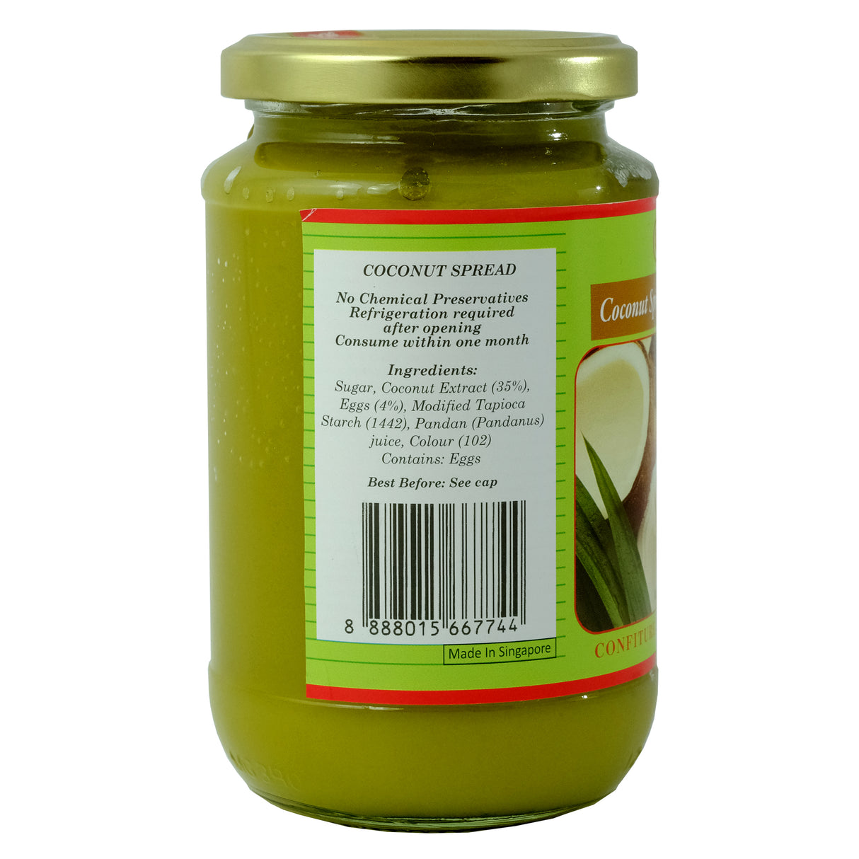 Glory Coconut spread (Nonya Kaya) 400g Back