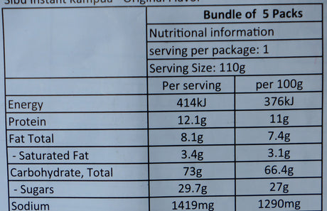 The Kitchen Food Sibu Instant Kampua Original 550g Back
