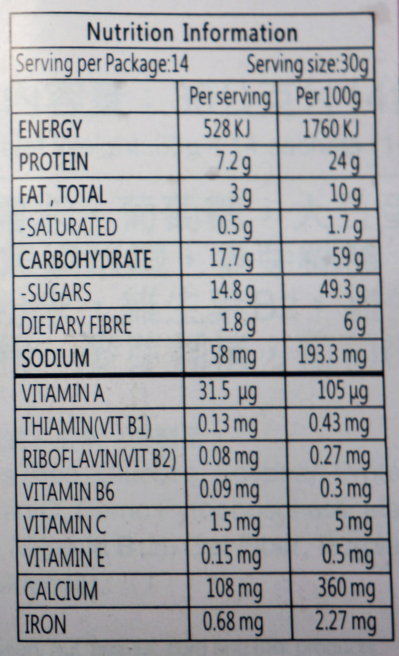 Greenmax Purple Yam & Black Soybean Powder 420g Nutritional Information & Ingredients
