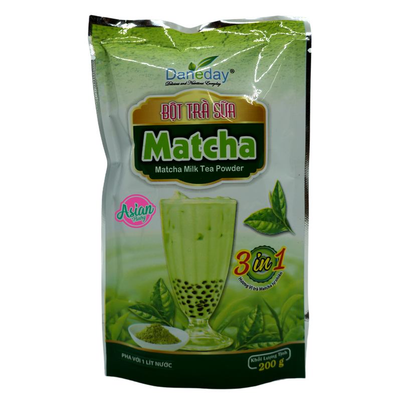 Daneday Matcha Milk Tea Powder 200g Front