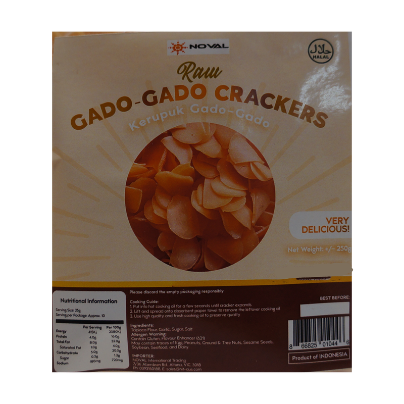 Noval Raw Gado Gado Crackers 250g Back